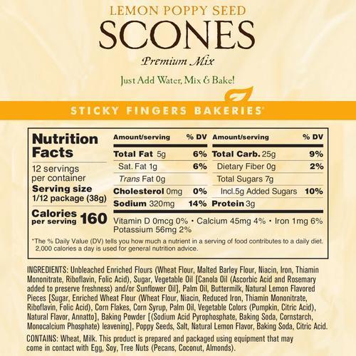 Sticky Fingers Premium Scone Mix | Lemon Poppyseed Sticky Fingers Premium Scone Mix | Lemon Poppyseed
