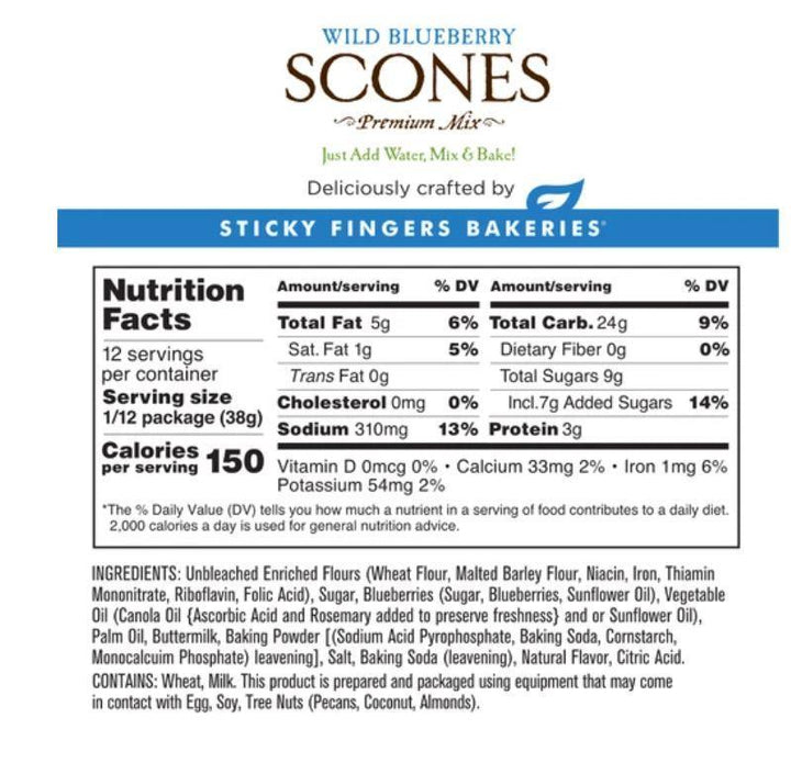Sticky Fingers Premium Scone Mix | Wild Blueberry Sticky Fingers Premium Scone Mix | Wild Blueberry