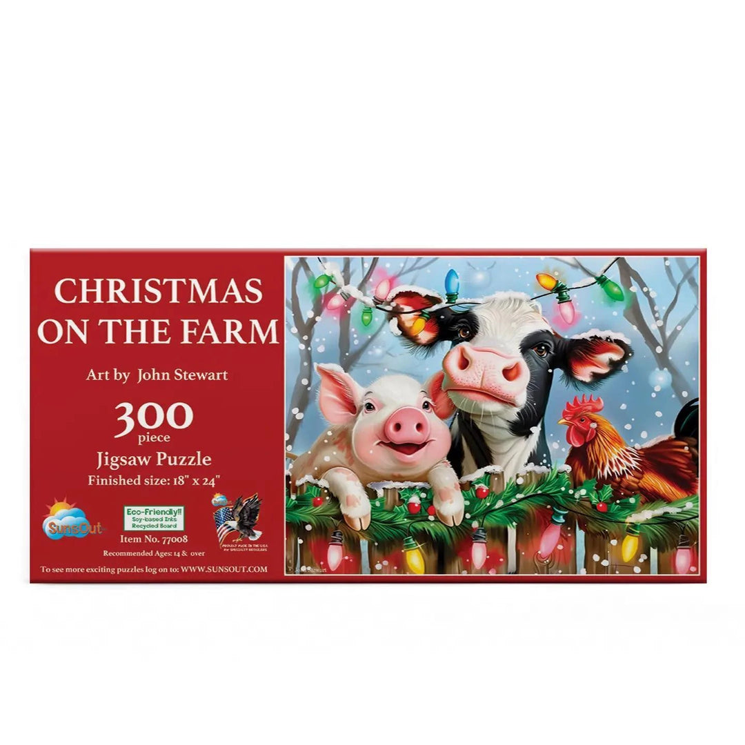 SunsOut Puzzle 0153 Christmas On the Farm 300 Pc Puzzle SunsOut Puzzle 0153 Christmas On the Farm 300 Pc Puzzle