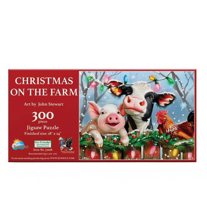 SunsOut Puzzle 0153 Christmas On the Farm 300 Pc Puzzle SunsOut Puzzle 0153 Christmas On the Farm 300 Pc Puzzle