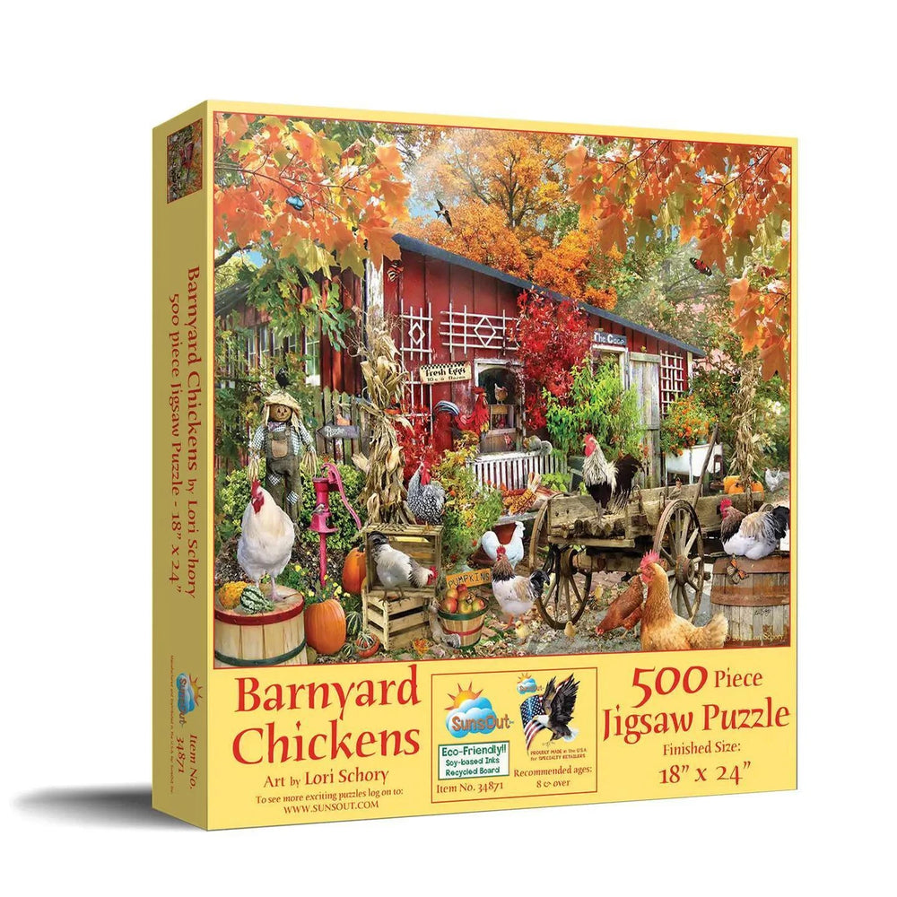 SunsOut Puzzle 0737 Barnyard Chickens 500 Pc Puzzle SunsOut Puzzle 0737 Barnyard Chickens 500 Pc Puzzle