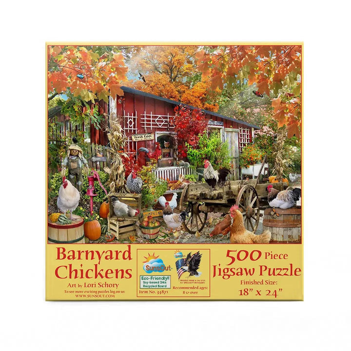 SunsOut Puzzle 0737 Barnyard Chickens 500 Pc Puzzle SunsOut Puzzle 0737 Barnyard Chickens 500 Pc Puzzle