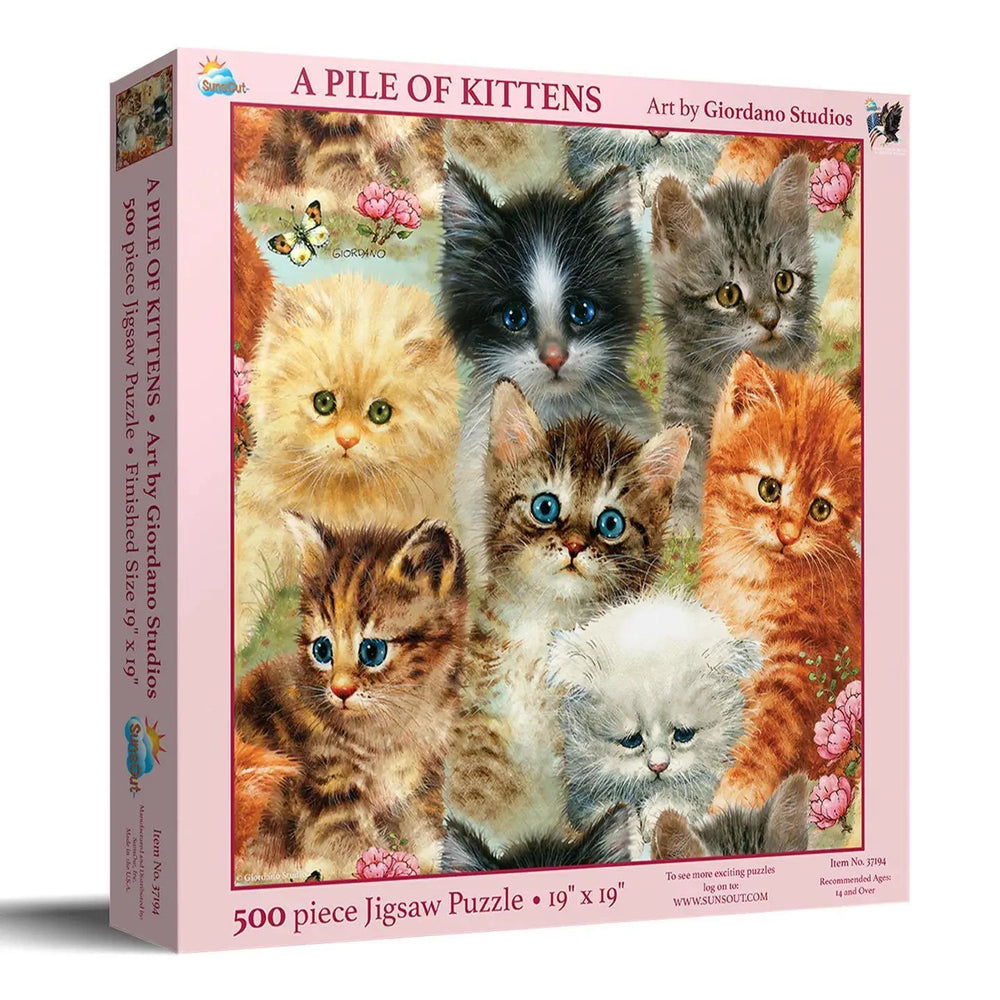 SunsOut Puzzle 1079 A Pile of Kittens 500 Pc Jigsaw Puzzle SunsOut Puzzle 1079 A Pile of Kittens 500 Pc Jigsaw Puzzle