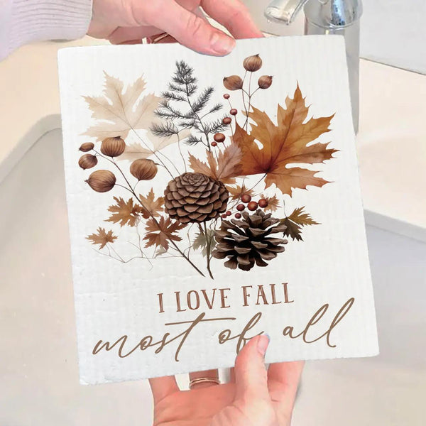 Swedish Sponge Dish Cloth | Autumn Love Fall Most of All