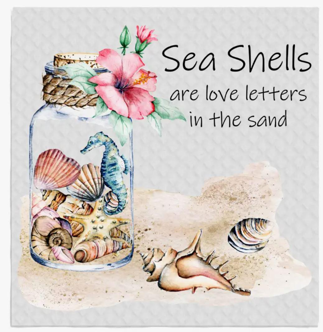 Swedish Sponge Dish Cloth | Beach Sea Shells Ocean