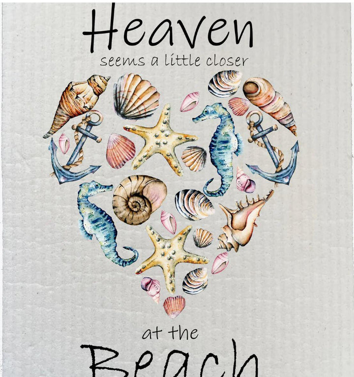 Swedish Sponge Dish Cloth | Beach Sea Shells Ocean Copy