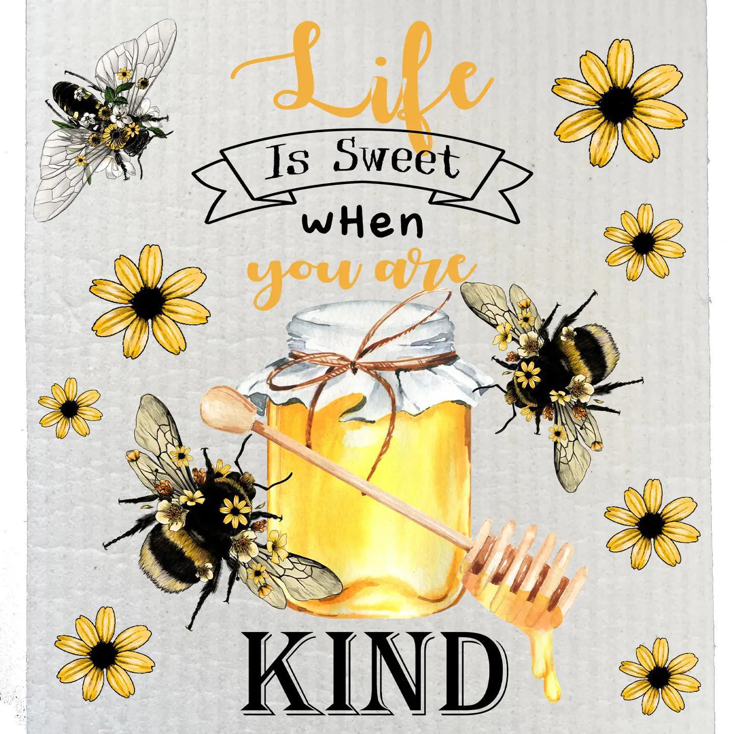 Swedish Sponge Dish Cloth | Bees Life Is Sweet Be Kind