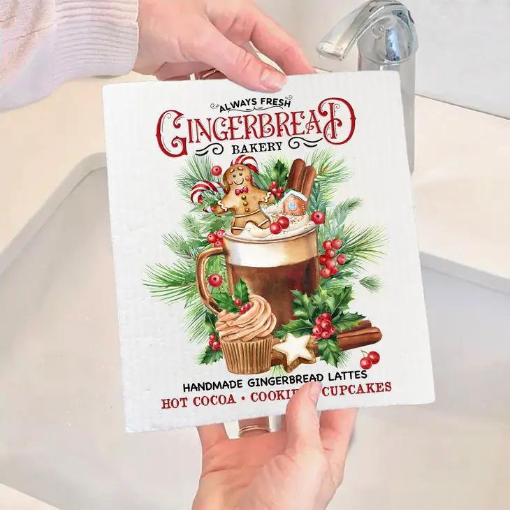 Swedish Sponge Dish Cloth | Christmas Gingerbread Latte