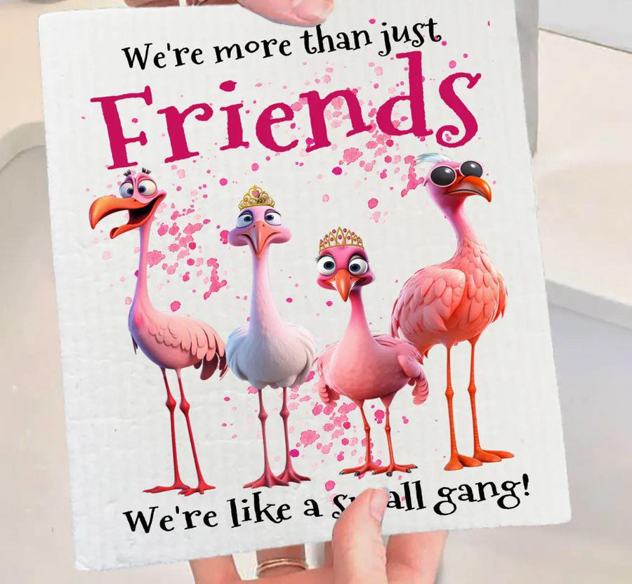 Swedish Sponge Dish Cloth | Flamingos Friends Small Gang