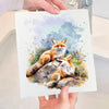 Swedish Sponge Dish Cloth | Fox Animal Resting On Rocks Swedish Sponge Dish Cloth | Fox Animal Resting On Rocks