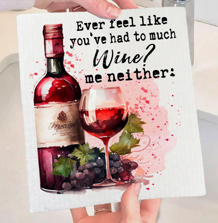 Swedish Sponge Dish Cloth | Had To Much Wine Me Neither