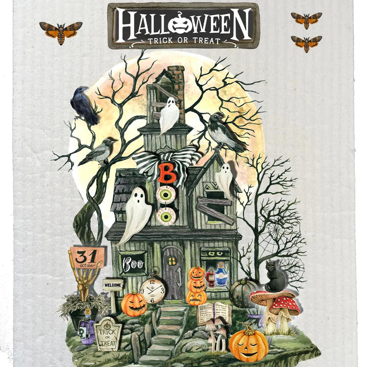 Swedish Sponge Dish Cloth | Halloween Haunted House