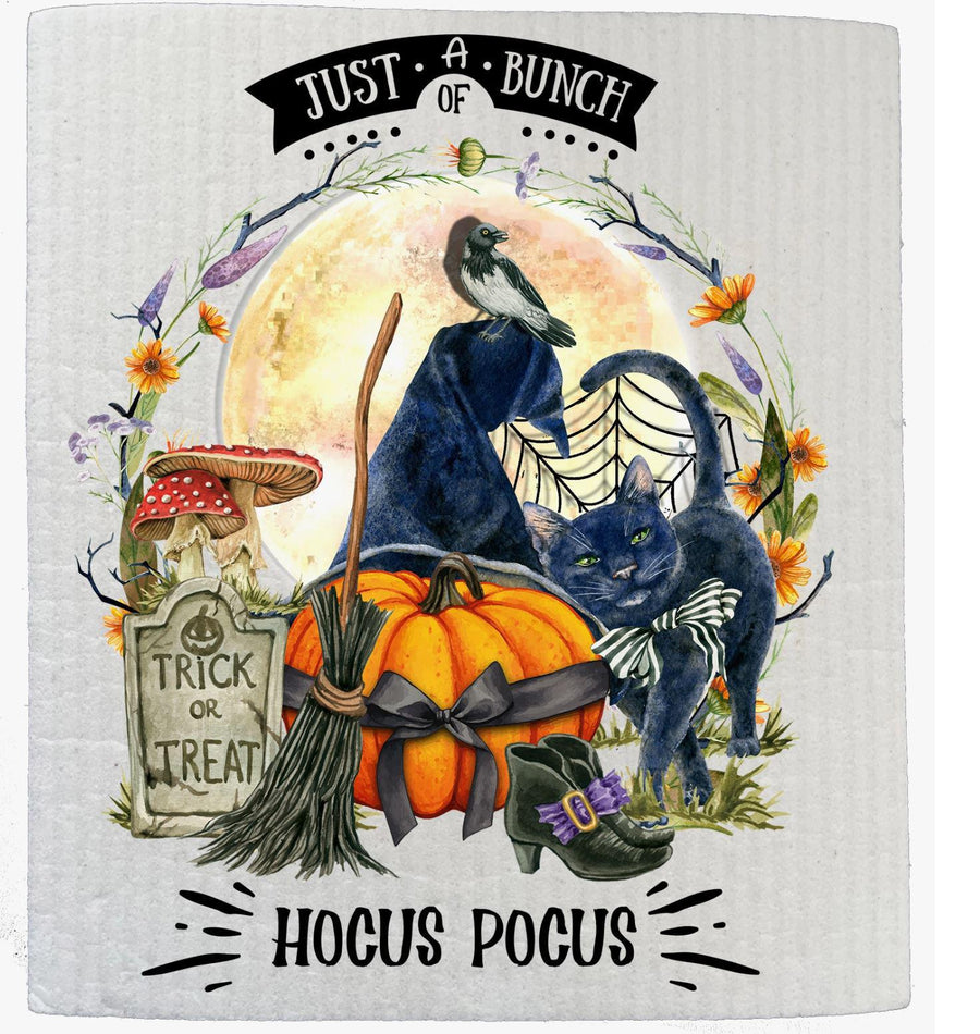 Swedish Sponge Dish Cloth | Halloween Just A Bunch of Hocus Pocus Swedish Sponge Dish Cloth | Halloween Just A Bunch of Hocus Pocus