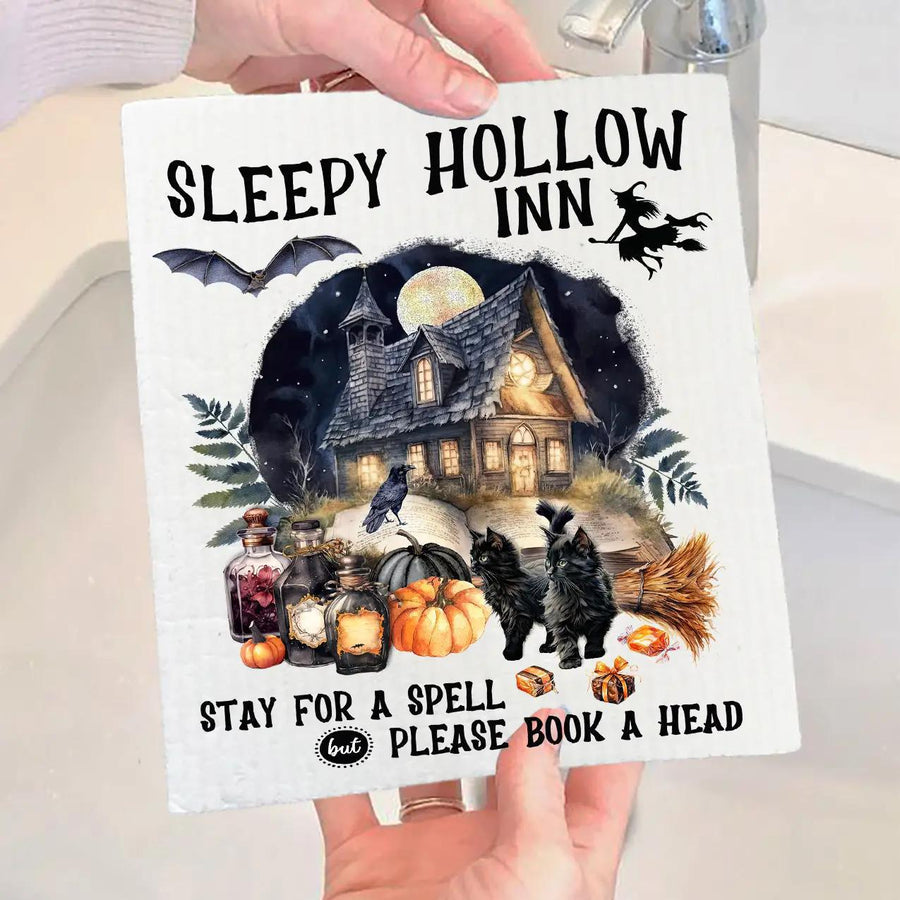 Swedish Sponge Dish Cloth | Halloween Sleepy Hollow Inn