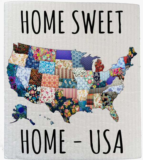 Swedish Sponge Dish Cloth | Home Sweet Home USA Patriotic