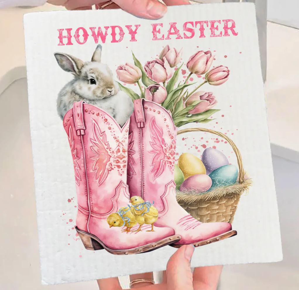 Swedish Sponge Dish Cloth | Howdy Easter Cowboy Boots