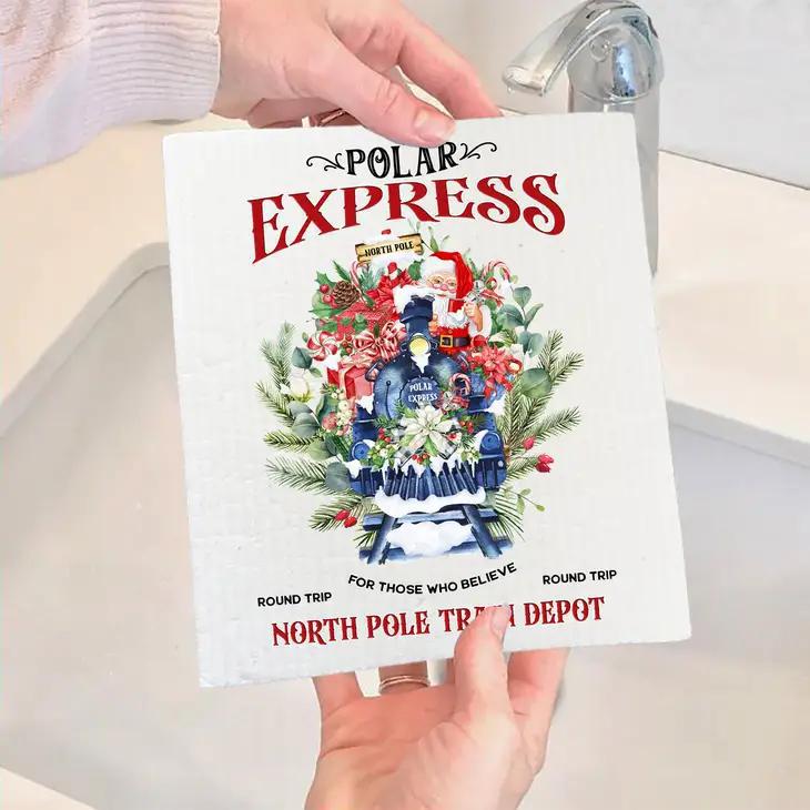 Swedish Sponge Dish Cloth | Polar Express Train