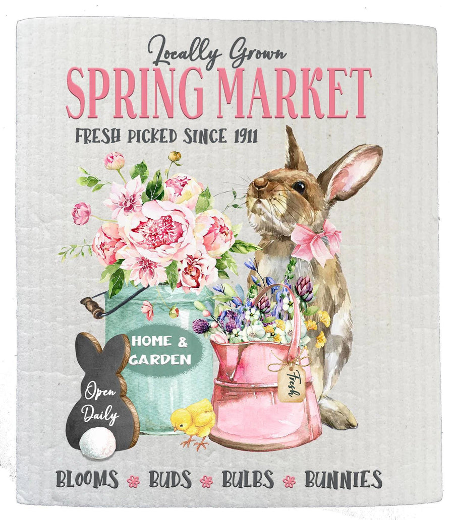 Swedish Sponge Dish Cloth | Spring Market Blooms Buds Bulbs Bunnies
