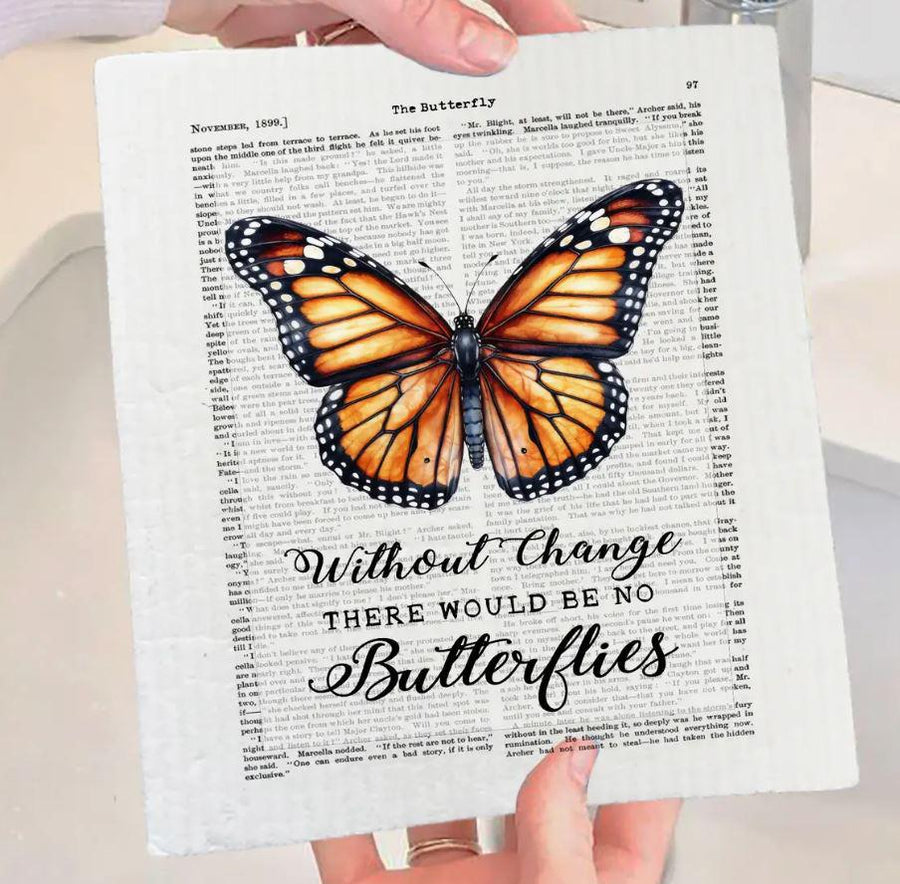 Swedish Sponge Dish Cloth | Vintage Monarch Butterfly