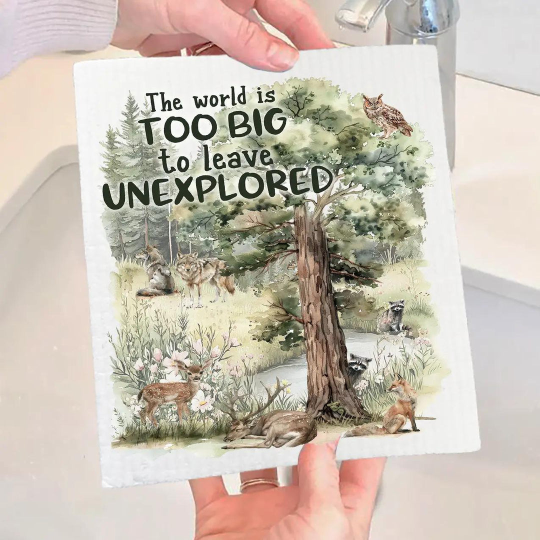 Swedish Sponge Dish Cloth | Woodland Animal Explore Wildness Swedish Sponge Dish Cloth | Woodland Animal Explore Wildness