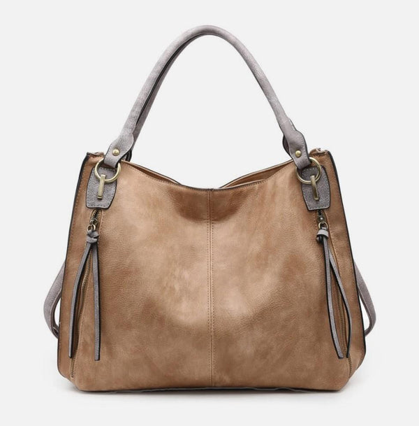 Connar Distressed Side Pocket Tote Tan