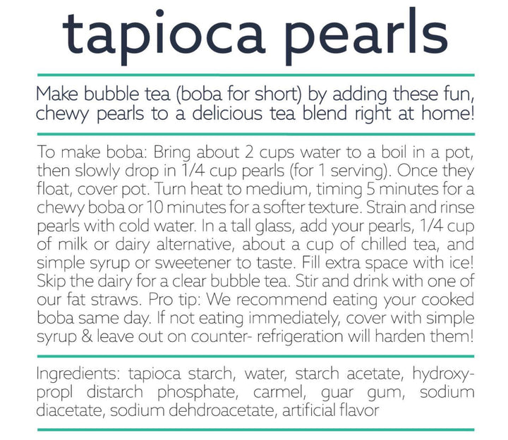 Tapioca Boba Pearls for Bubble Tea