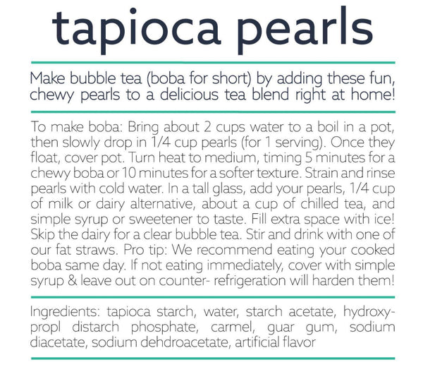 Tapioca Boba Pearls for Bubble Tea