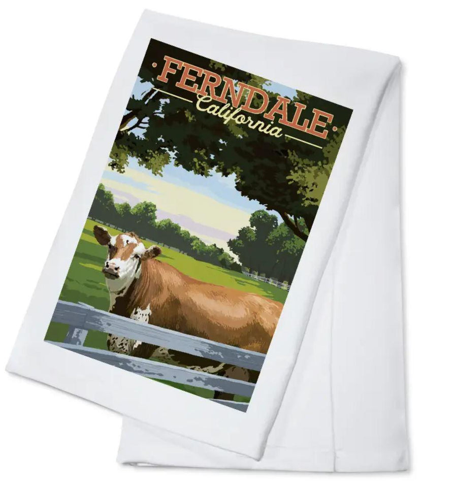 Tea Towel | Humboldt County Ferndale California Cow Tea Towel | Humboldt County Ferndale California Cow