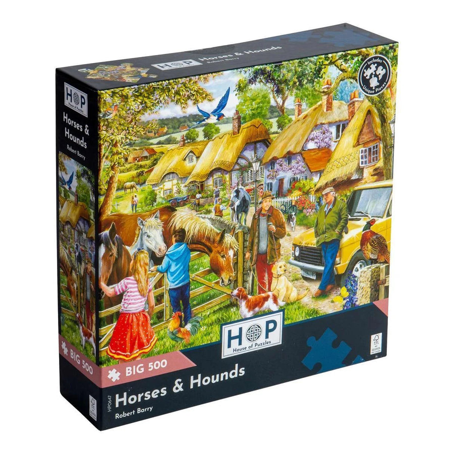 The House of Puzzles Horses & Hounds - BIG 500 Piece Jigsaw Puzzle The House of Puzzles Horses & Hounds - BIG 500 Piece Jigsaw Puzzle