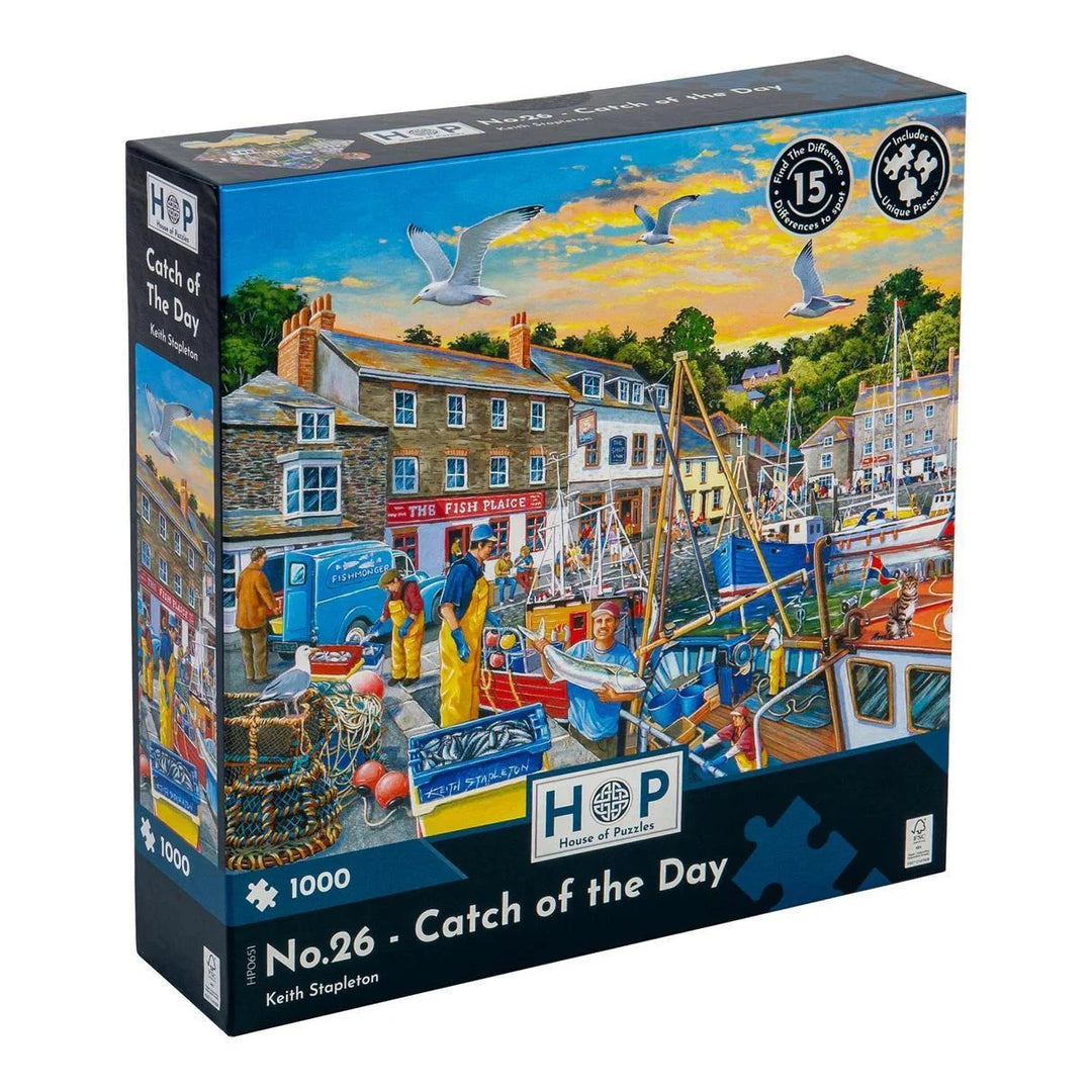 The House of Puzzles No. 26 - Catch of the Day - 1000 Piece Jigsaw Puzzle  Average rating: 4.8   (votes: 25)Reviews (24) The House of Puzzles No. 26 - Catch of the Day - 1000 Piece Jigsaw Puzzle  Average rating: 4.8   (votes: 25)Reviews (24)