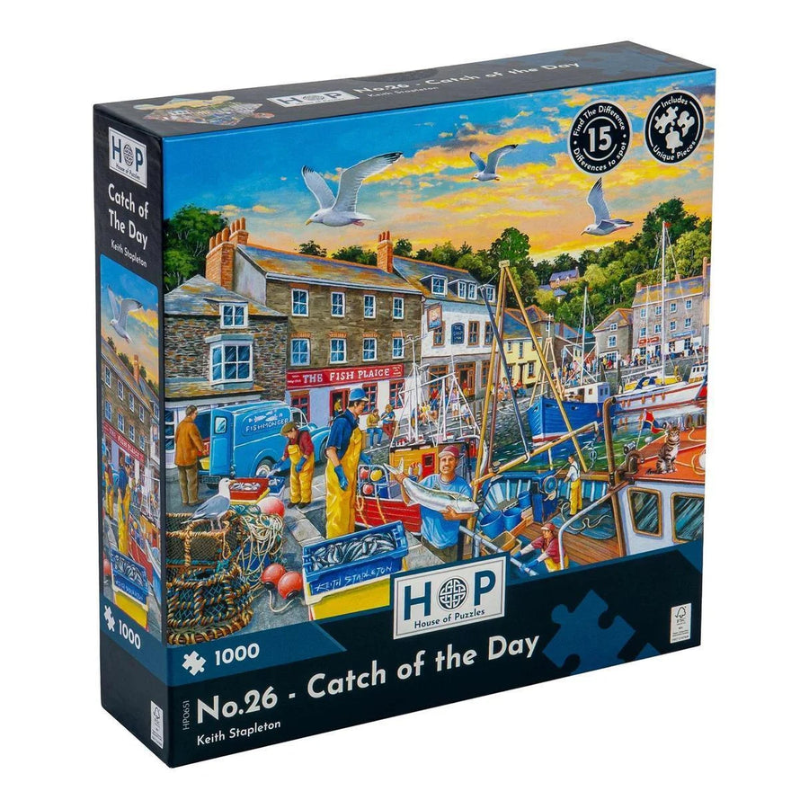 The House of Puzzles No. 26 - Catch of the Day - 1000 Piece Jigsaw Puzzle  Average rating: 4.8   (votes: 25)Reviews (24) The House of Puzzles No. 26 - Catch of the Day - 1000 Piece Jigsaw Puzzle  Average rating: 4.8   (votes: 25)Reviews (24)
