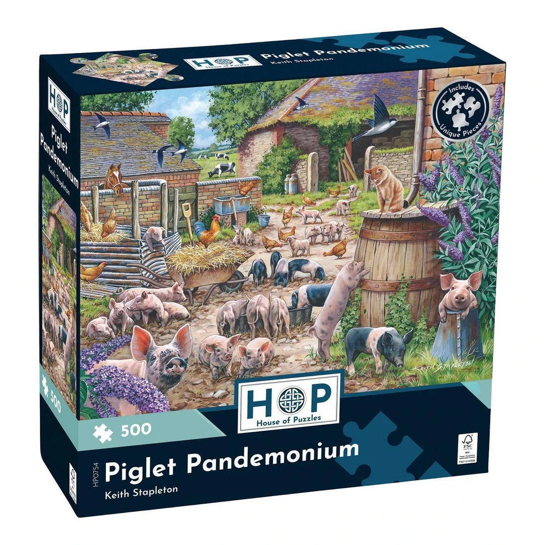 The House of Puzzles Piglet Pandemonium 500 Puzzle The House of Puzzles Piglet Pandemonium 500 Puzzle