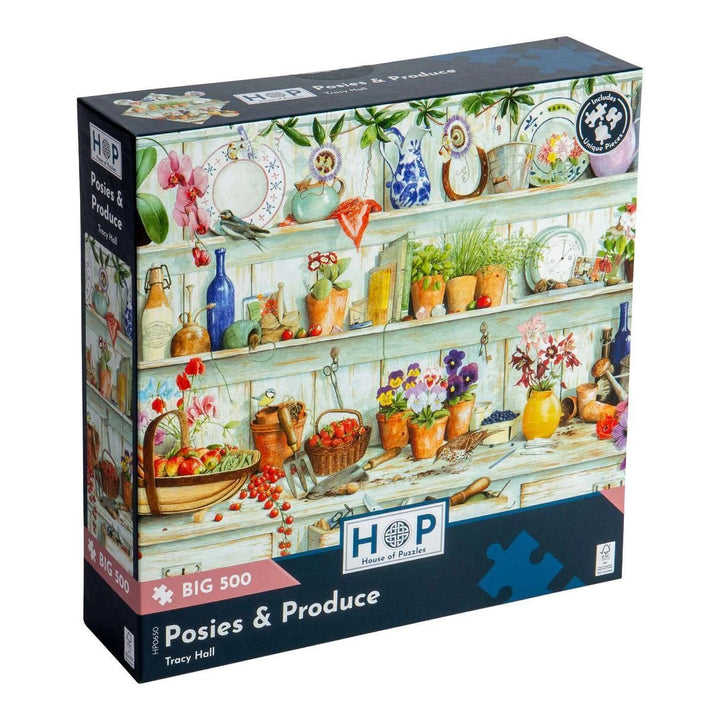 The House of Puzzles Posies & Produce - BIG 500 Piece Jigsaw Puzzle The House of Puzzles Posies & Produce - BIG 500 Piece Jigsaw Puzzle