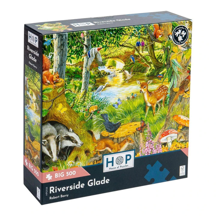 The House of Puzzles Riverside Glade - BIG 500 Piece Jigsaw Puzzle The House of Puzzles Riverside Glade - BIG 500 Piece Jigsaw Puzzle