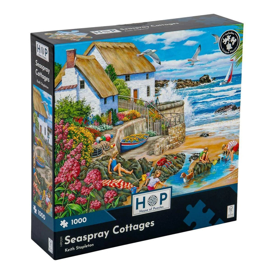 The House of Puzzles Seaspray Cottages - 1000 Piece Jigsaw Puzzle The House of Puzzles Seaspray Cottages - 1000 Piece Jigsaw Puzzle