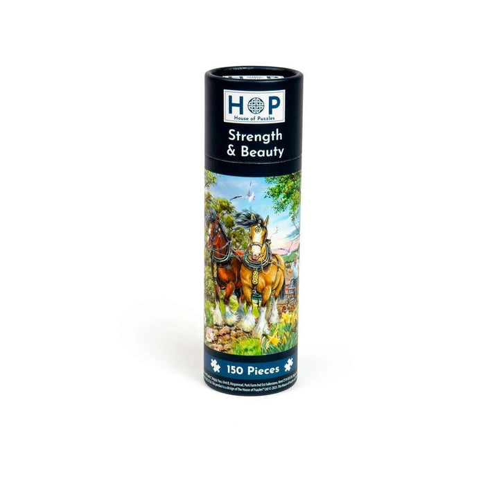 The House of Puzzles Strength & Beauty Horses 150 Piece Mini Jigsaw Puzzle in a Tube The House of Puzzles Strength & Beauty Horses 150 Piece Mini Jigsaw Puzzle in a Tube