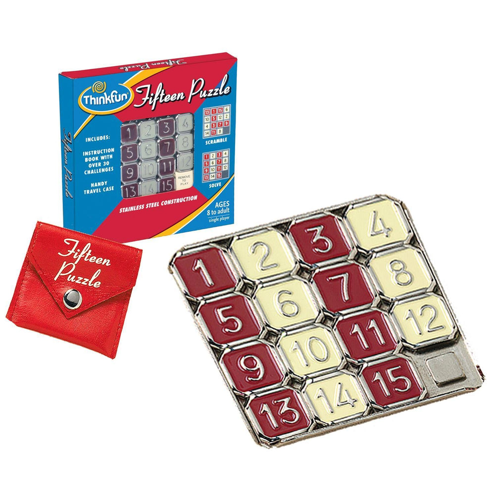 ThinkFun | Fifteen Puzzle - Classic Travel Brain Teaser Game ThinkFun | Fifteen Puzzle - Classic Travel Brain Teaser Game