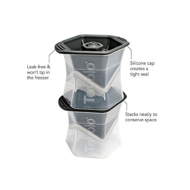 Tovolo Colossal Cube Ice Molds Set of 2 Charcoal