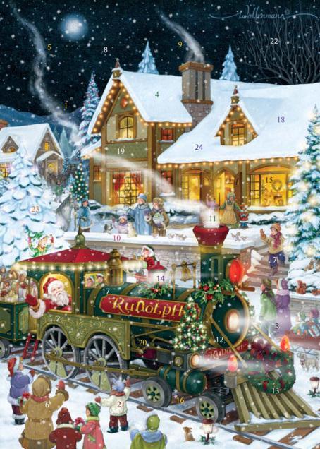 Vermont Christmas Company Traditional Greeting Card Advent Calendar Train Vermont Christmas Company Traditional Greeting Card Advent Calendar