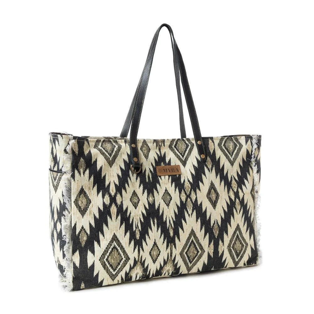 Tribal Spirit Adventure Weekender Bag In Black & White Tribal Spirit Adventure Weekender Bag In Black & White