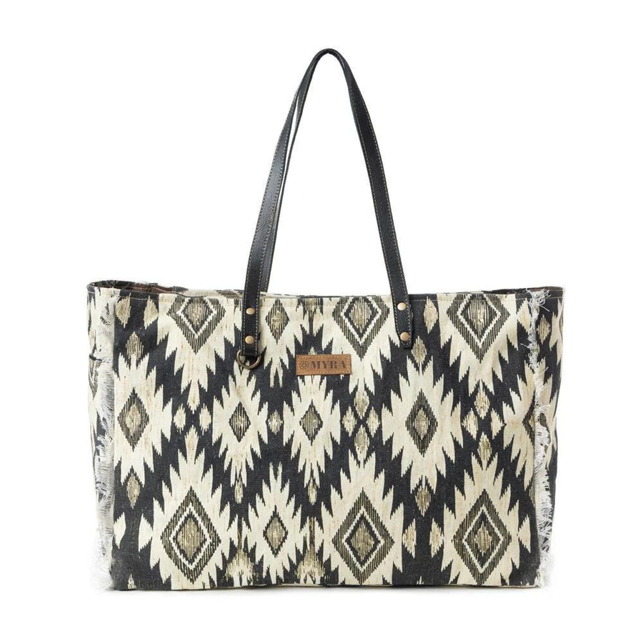 Tribal Spirit Adventure Weekender Bag In Black & White Tribal Spirit Adventure Weekender Bag In Black & White