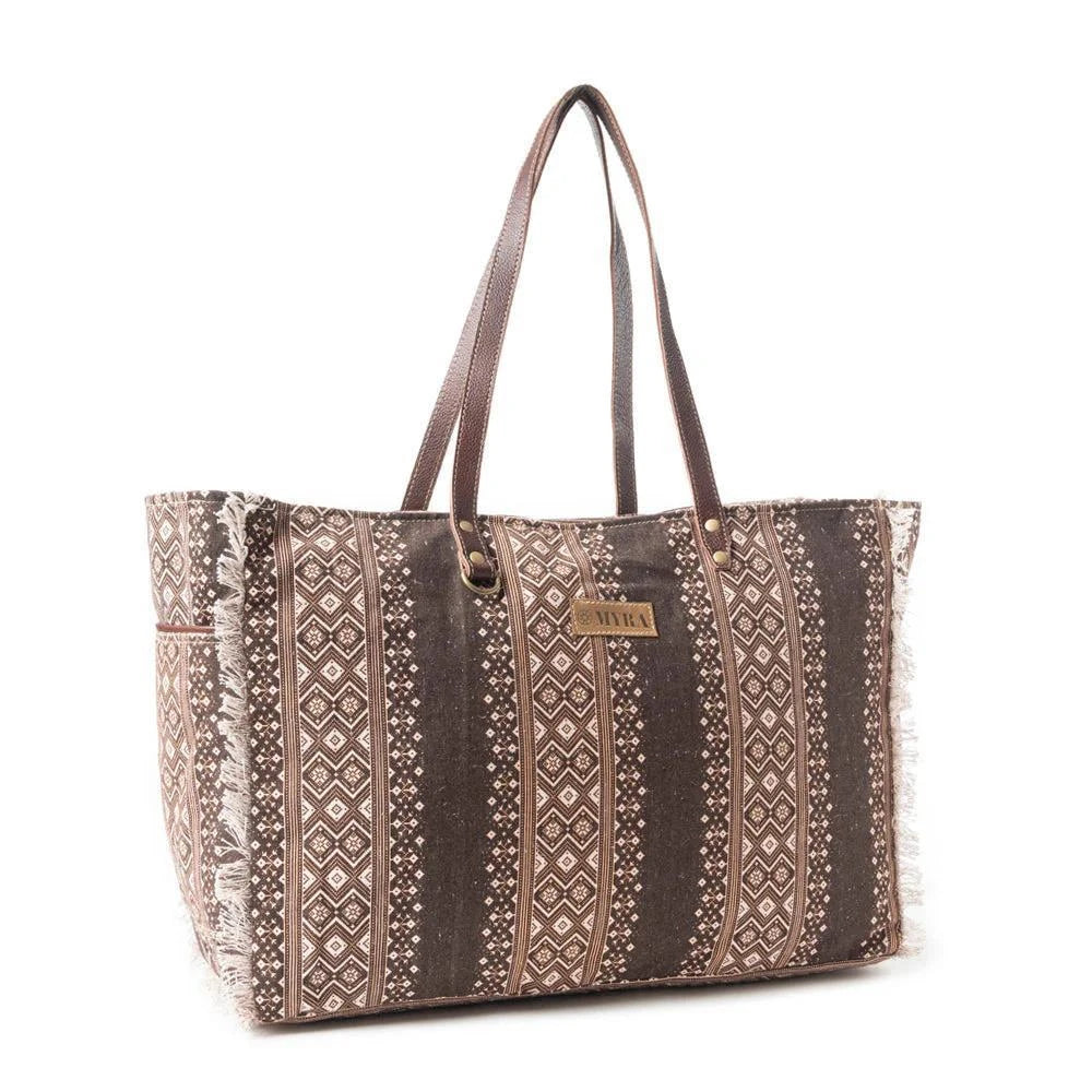 Tribal Spirit Adventure Weekender Bag In Brown Tribal Spirit Adventure Weekender Bag In Brown