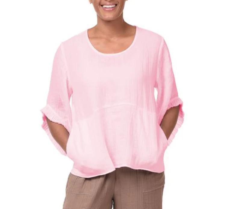 Tulip Clothing Snap Dragon & Twig Women's Chloe Top in Peony Pink Tulip Clothing Snap Dragon & Twig Women's Chloe Top in Peony Pink