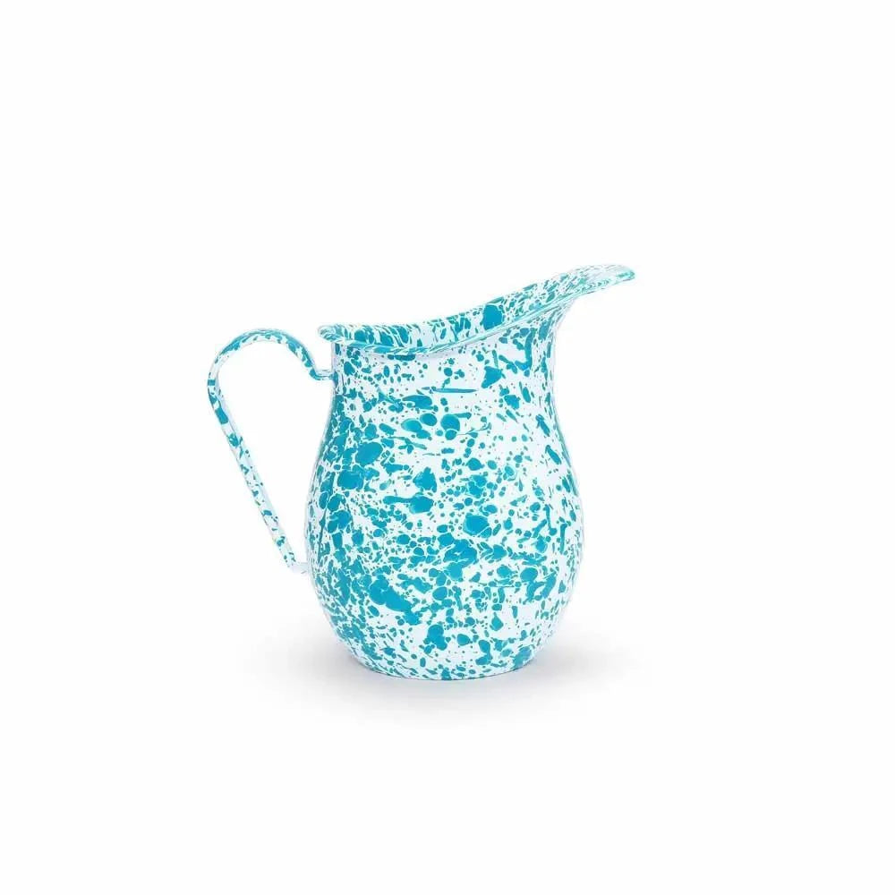 Splatter Enamelware Large Pitcher Turquoise Splatter Enamelware Large Pitcher