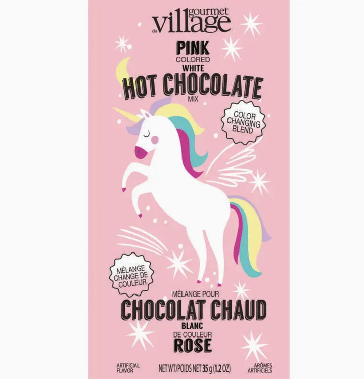 Gourmet Du Village Color changing Hot Chocolate Mix Packet Unicorn Pink