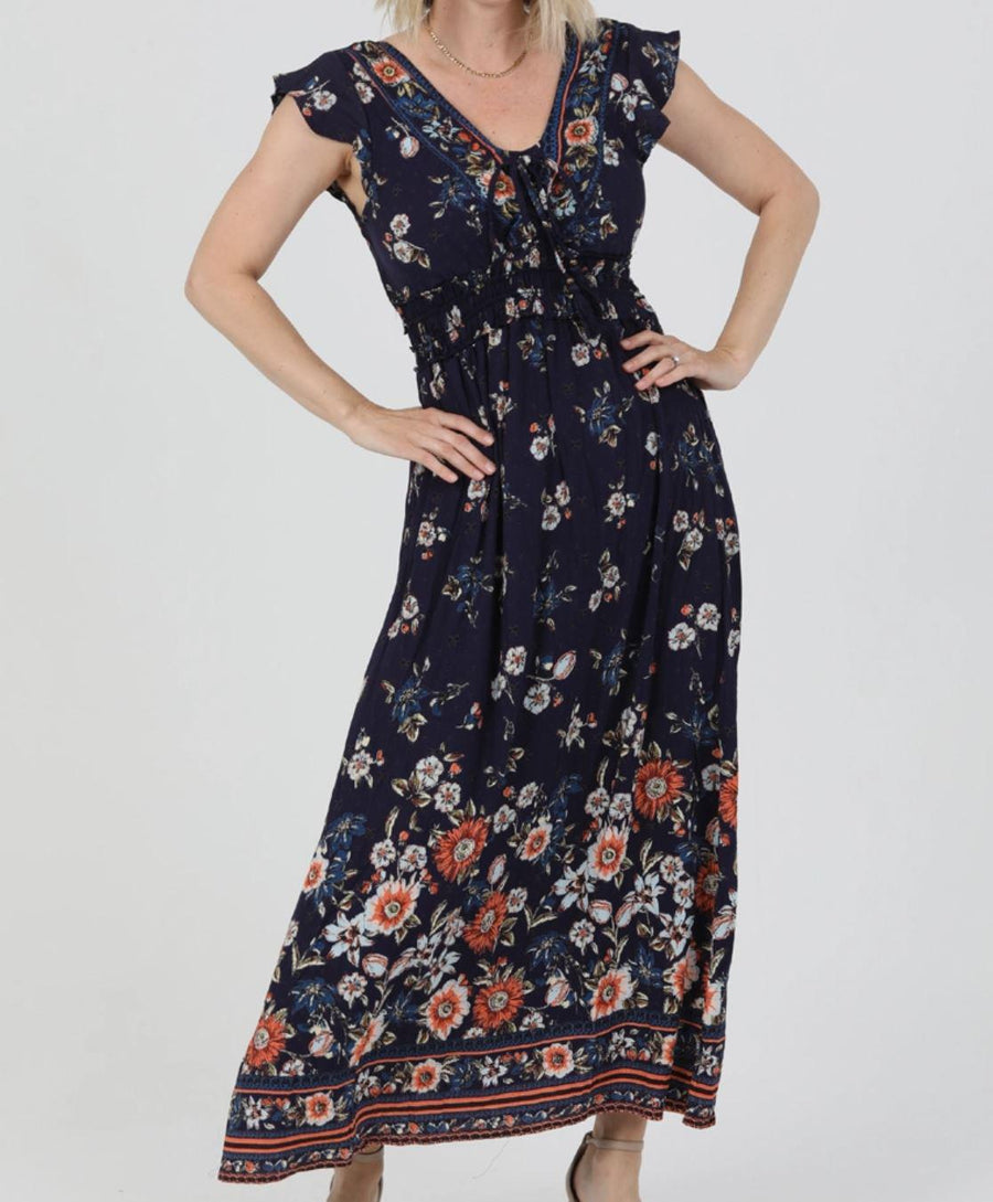 V Neck Maxi Dress