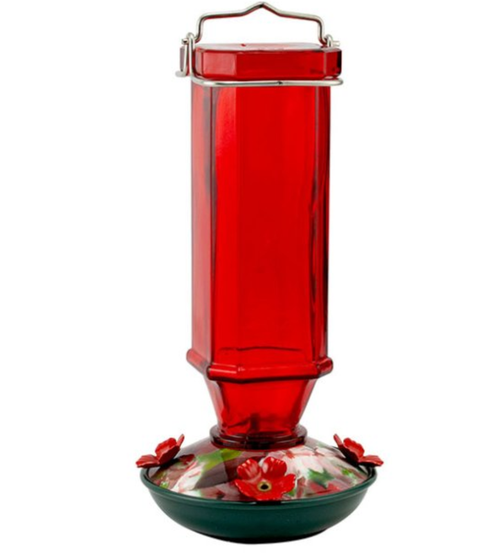 Vintage Red Glass Hummingbird feeder (painted) 16oz. Vintage Red Glass Hummingbird feeder (painted) 16oz.