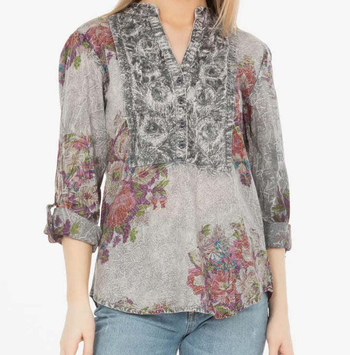Vintage Tunic with Floral Embroidery