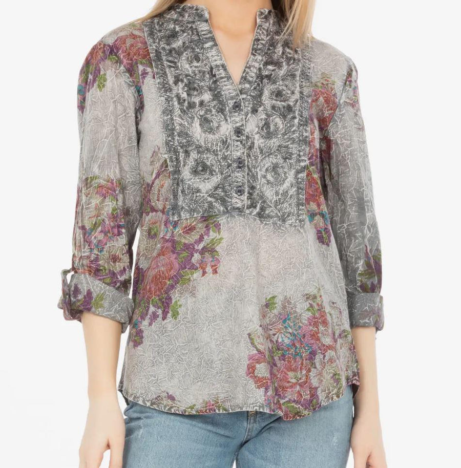 Vintage Tunic with Floral Embroidery