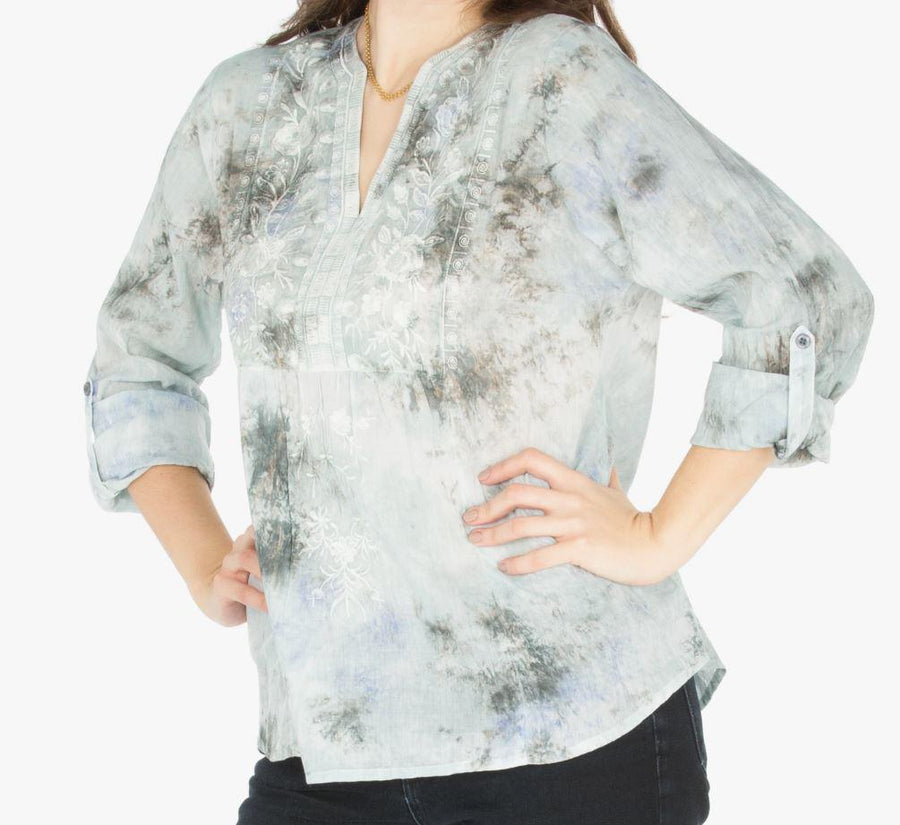 Vintage Tunic with Floral Embroidery